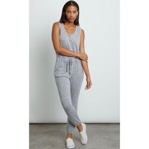 Rails Becky Grey Sleeveless Knit Jumpsuit Drawstring Loungewear Travel Large